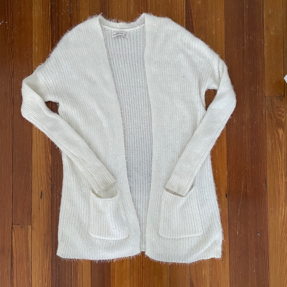 White eyelash cardigan